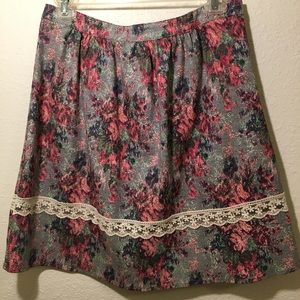Floral A-line skirt